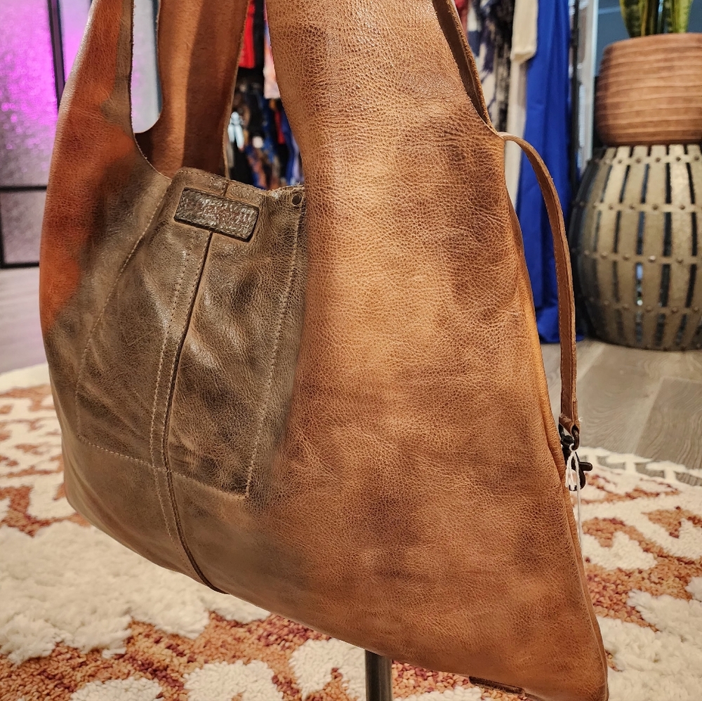 💥SOLD💥BED|STU Distressed Ariel Tan Leather Hobo Bag (RARE COLOR) - Picture 3 of 10